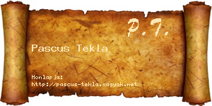Pascus Tekla névjegykártya